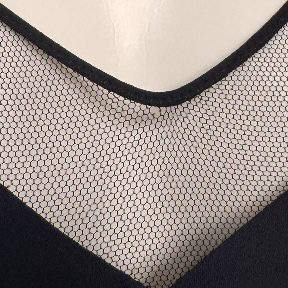 Babaton Aritzia Navy Blue Mesh V-Neck Slip Dress Women's Size Small Coquette - Picture 4 of 11